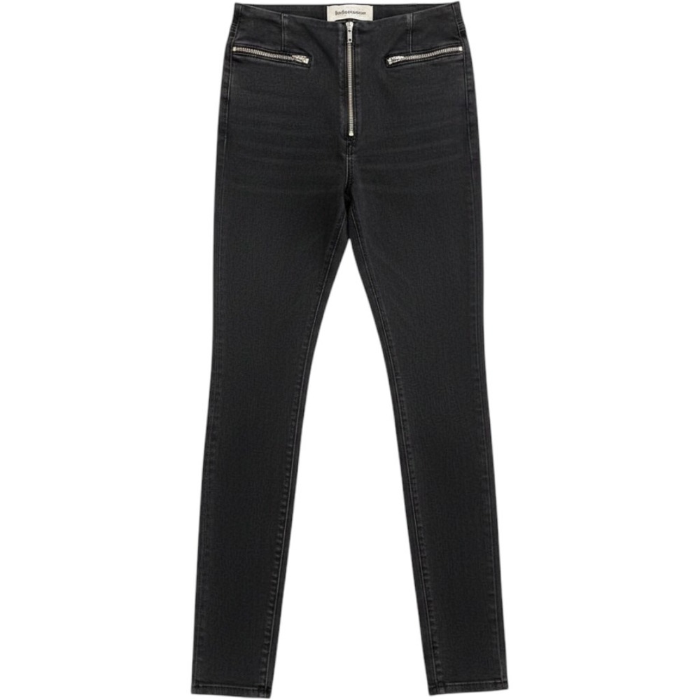 Reformation Niki Jean 27 Argentine Black High Rise Exposed Zip Skinny Denim